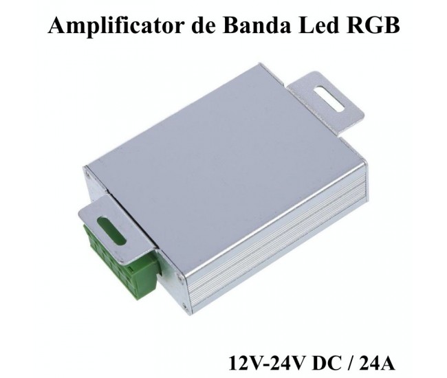 Amplificator Tensiune Banda Led RGB, DC 12-24V / 24A