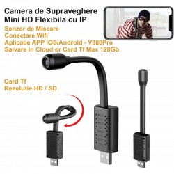 Camera de Supraveghere Mini HD Flexibila cu IP / APP - V380Pro