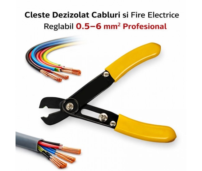 Cleste Dezizolat Cabluri si Fire Electrice Reglabil 0.5–6 mm² Profesional