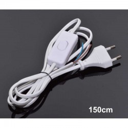 Cablu cu Stecher si Intrerupator Alb Cablu cu Stecher si Intrerupator Alb