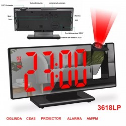 Ceas cu Oglinda si  Proiectie 3618LP / Rosu Ceas cu Oglinda si  Proiectie 3618LP / Rosu