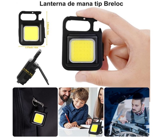 Lanterna Breloc cu Carabina si Led COB