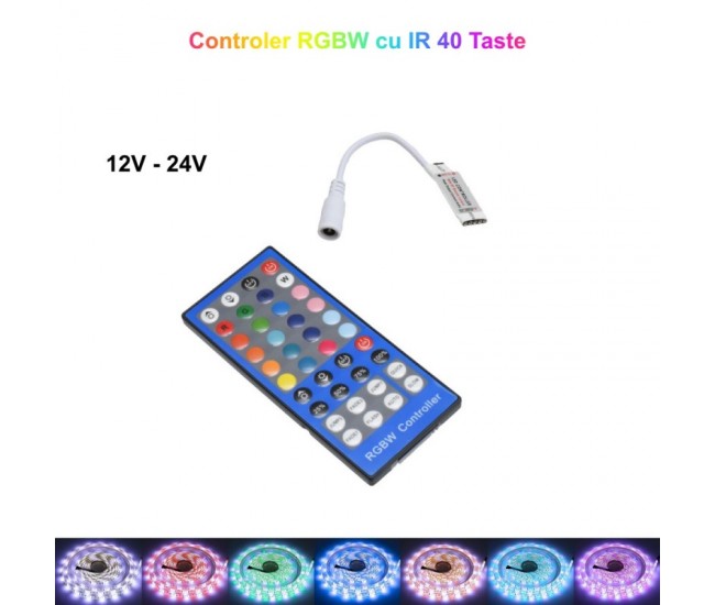 Mini Controler Led RGBW + Telecomanda IR 40 Taste