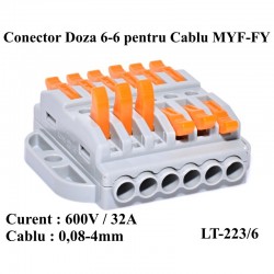 Conector Doza 6-6 pentru Cablu, LT-223/6 Conector Doza 6-6 pentru Cablu, LT-223/6
