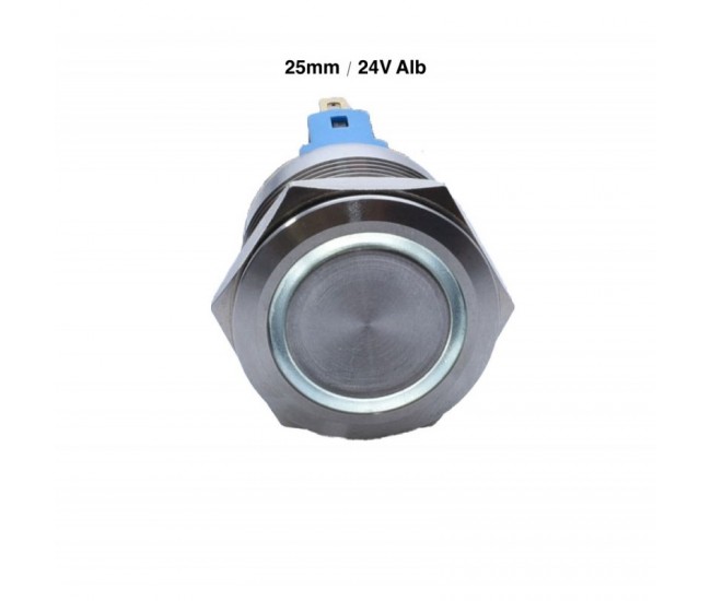 Push Buton 22mm/24V Led Alb