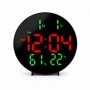 Ceas Digital LED Rotund 26cm Rosu-Verde cu Telecomanda, Temperatura si Umiditate 3813L DALBI
