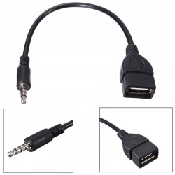 Cablu OTG Jack 3,5mm - USB Mama, 20Cm Cablu OTG Jack 3,5mm - USB Mama, 20Cm