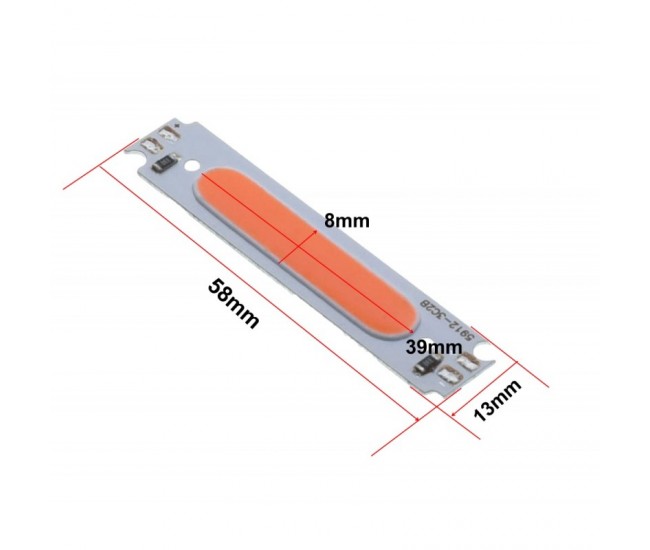 Led COB, 58x13mm/2W Rosu