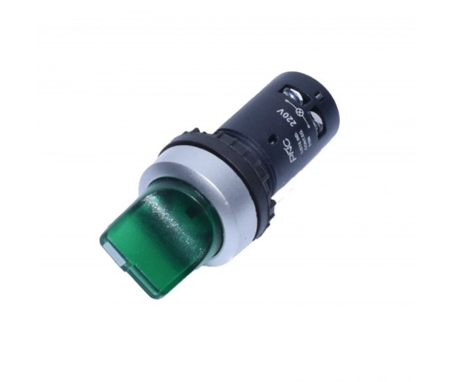 Intrerupator cu Maneta 22mm Verde EB2-10D