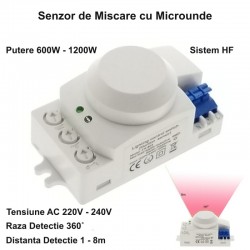 Senzor de Mișcare cu Microunde 360˚ - 1200W Senzor de Mișcare cu Microunde 360˚ - 1200W