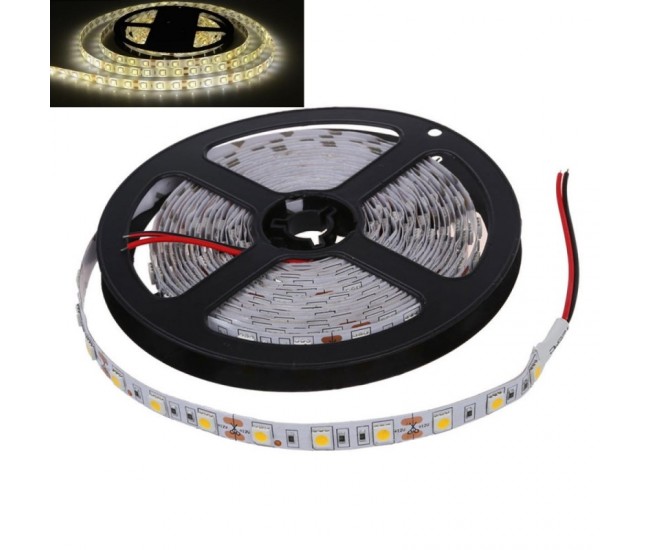 Banda Led 5050 - 12V Alb-Cald 60led/m IP20 - Rol/5m