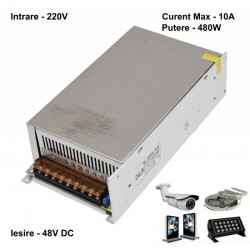 Sursa de Alimentare Metalica 220V-48V/480W-10A Sursa de Alimentare Metalica 220V-48V/480W-10A