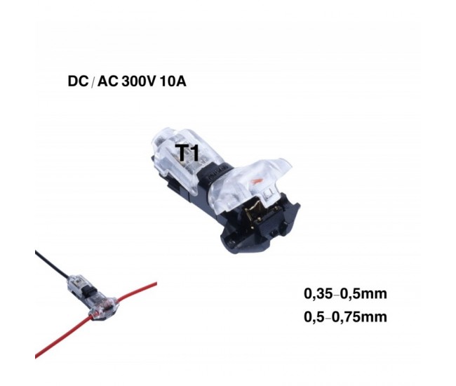 Conector T1 cu Blocare, 300V-10A