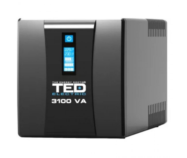 UPS 3100VA / 1800W LCD Line Interactive AVR 3 schuko USB TED