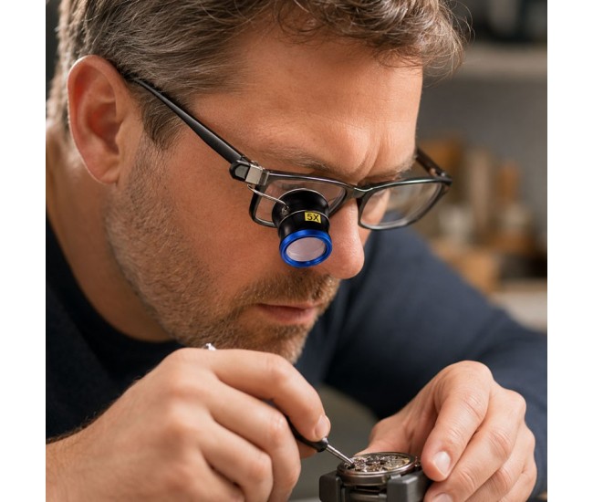 Lupa Ochelari 5X cu Clema, Diametru 36,5mm, Lentila 23mm DALBI