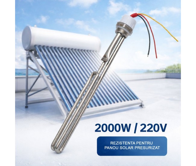 Rezistenta electrica 2000W 220V AC pentru panou solar presurizat cu boiler - DALBI