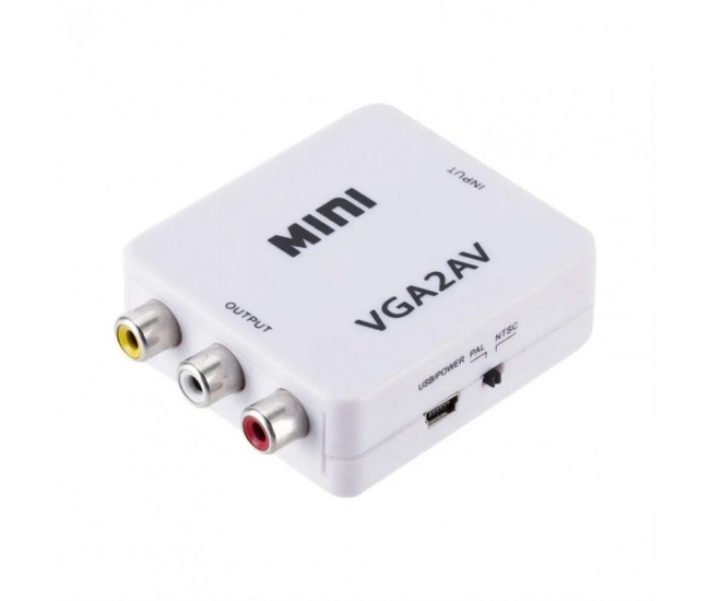 Convertor mini VGA2AV / VGA-3RCA / HDV-555