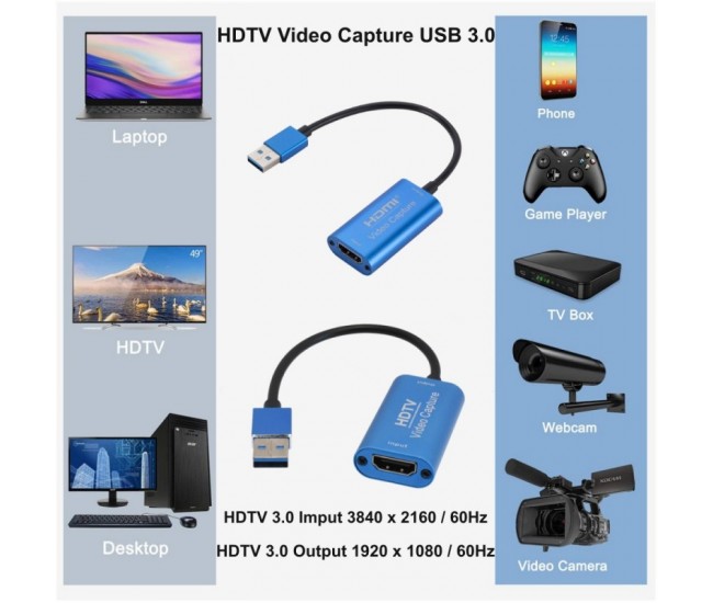 Placa Video Captura Hdmi - Usb 3.0 / HDTV