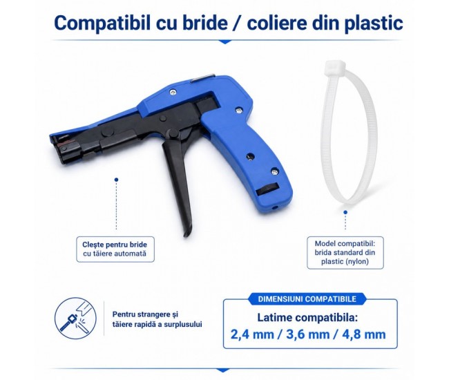 Cleste pentru Fixare si Taiere Bride Coliere Plastic 2,4-4,8mm DALBI