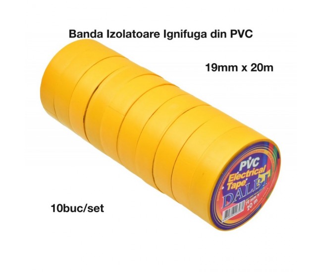 Banda Izolier Galbena 19mm x 20m - Set/10buc