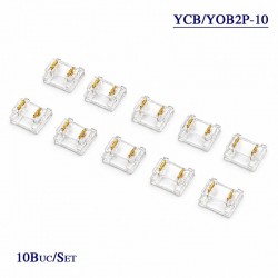 Conector pentru Imbinare Banda LED COB/SMD 10mm 2 Pini Strip to Strip Set 10 Buc DALBI YOB/YCB2P-10