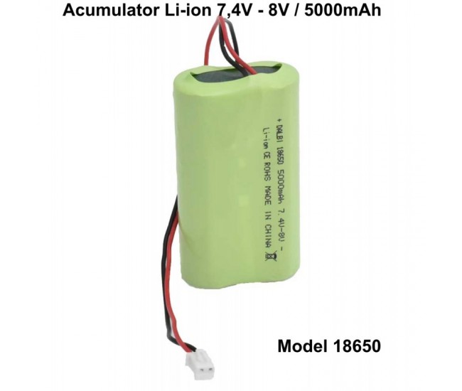 Acumulator Li-ion 7,4V-8V / 5000mAh - Model 2 x 18650