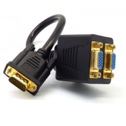 Spliter VGA Tata-2 VGA Mama/Negru Spliter VGA Tata-2 VGA Mama/Negru
