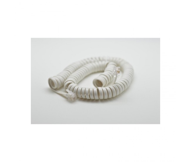 Cablu Telefon-Receptor 4 fire 4,5m/alb
