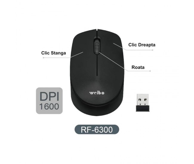 Mouse Optic Wireless RF - 6300 Weibo 1600DPI
