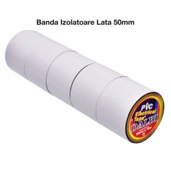 Banda Izolatoare Alba din Pvc 50mm x 15m 5Buc/Set Banda Izolatoare Alba din Pvc 50mm x 15m 5Buc/Set