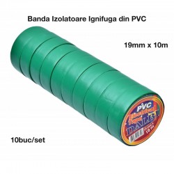 Banda Izolier Verde 19mm x 10m - Set/10buc Banda Izolier Verde 19mm x 10m - Set/10buc