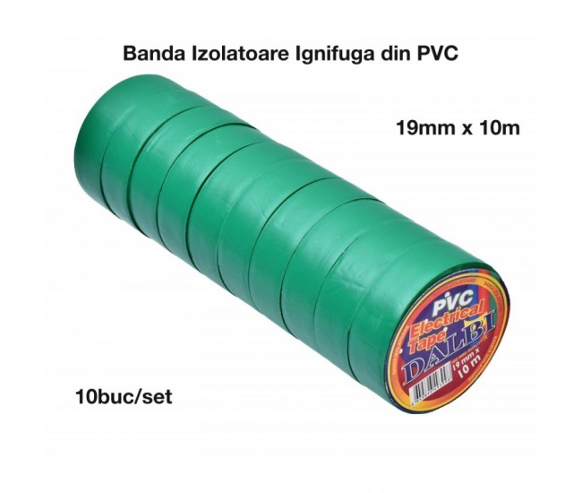 Banda Izolier Verde 19mm x 10m - Set/10buc