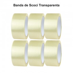 Banda Scotch ( Scoci ) Lat Transparent, 45mm / 90 Yarzi, 6Buc/Set Banda Scotch ( Scoci ) Lat Transparent, 45mm / 90 Yarzi, 6Buc/Set