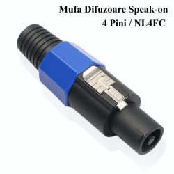 Mufa Difuzor Speakon Tata 4 Pini cu Cauciuc Mufa Difuzor Speakon Tata 4 Pini cu Cauciuc