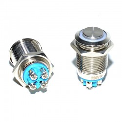 Intrerupator Push Metalic cu Led Rosu 19mm / 220V Intrerupator Push Metalic cu Led Rosu 19mm / 220V