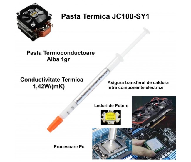 Pasta Termoconductoare JC100-SY1/ Alba 1gr