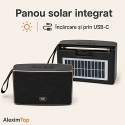 Boxă Portabilă Bluetooth cu Panou Solar, Radio FM SZ-L15 MINI