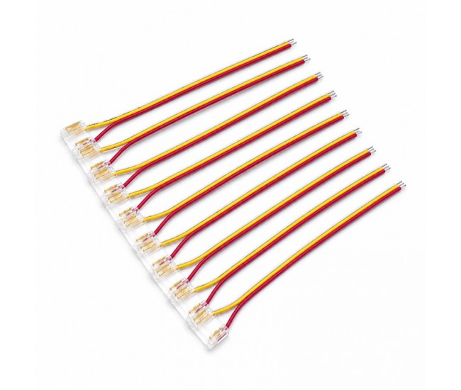Conector Banda LED COB Monocolor 12mm 3 Pini cu Cablu 10cm Set 10 Buc YOA3P-12-1 DALBI