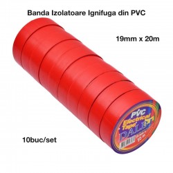 Banda Izolier Rosie 19mm x 20m - Set/10buc Banda Izolier Rosie 19mm x 20m - Set/10buc