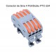 Conector de Șina 4 Poli Cap Dublu PCT-224