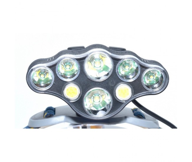 Lanterna de Cap  8 LED-uri, 2 Acumulatori 3,7V  LI-ION