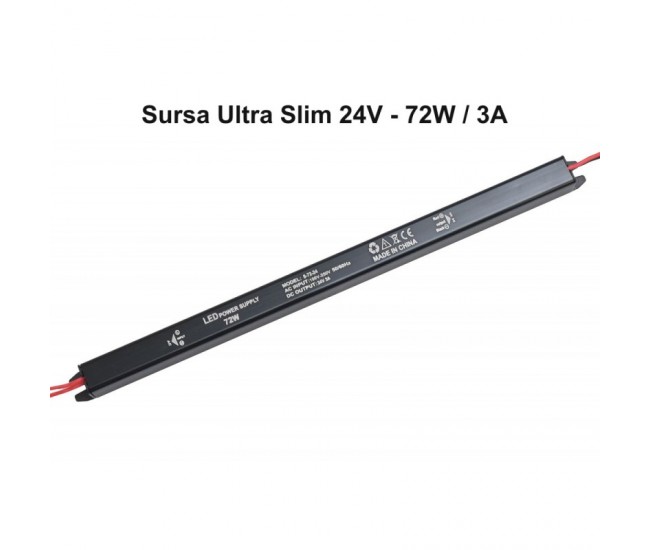 Sursa de Alimentare 24V-72W / 3A - Ultra Slim Black