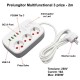Prelungitor Multifunctional 3 prize - 2m cu 4 x USB 2,1A - PD si Intrerupator