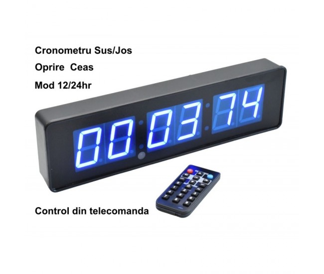 Ceas cu Cronometru si Led Albastru JH120