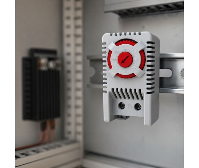 Termostat Tablou Electric NC 0-60°C pentru Incalzire pe Sina DIN DALBI