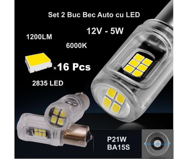 Bec Led Auto BA15S de Semnal 2 buc/set