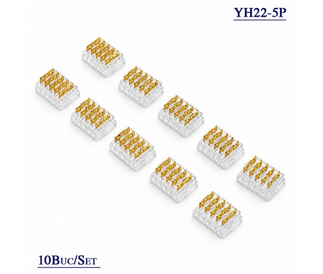 Conector pentru Imbinare Fire 20-22AWG 5 Pini Wire to Wire Set 10 Buc DALBI YH22-5P