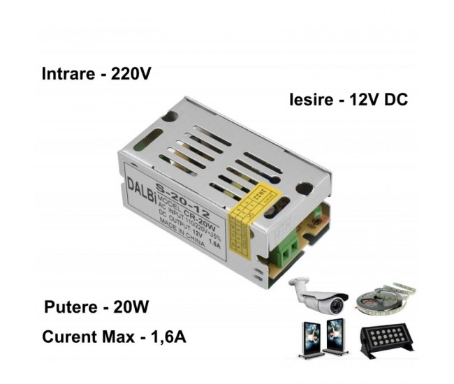 Sursa de Alimentare Metalica 220V-12V/20W-1,6A