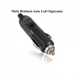 Mufa Bricheta Auto Tata cu Led si Siguranta Mufa Bricheta Auto Tata cu Led si Siguranta