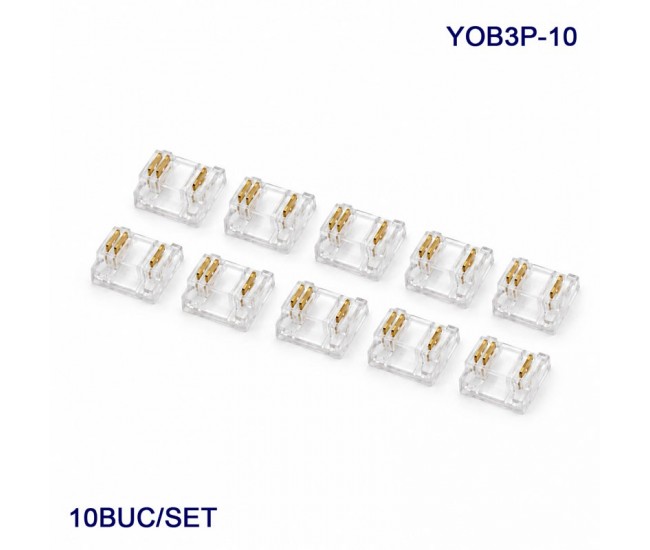 Conector pentru Imbinare Banda LED COB 10mm 3 Pini Strip to Strip Set 10 Buc DALBI YOB3P-10